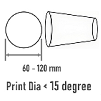Cylinder UV Digital Inkjet Printer, ECO-6 Epson I1600 Series, Print Diameter 60-120mm, Max. 15-Degree